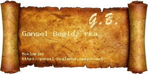 Gansel Boglárka névjegykártya